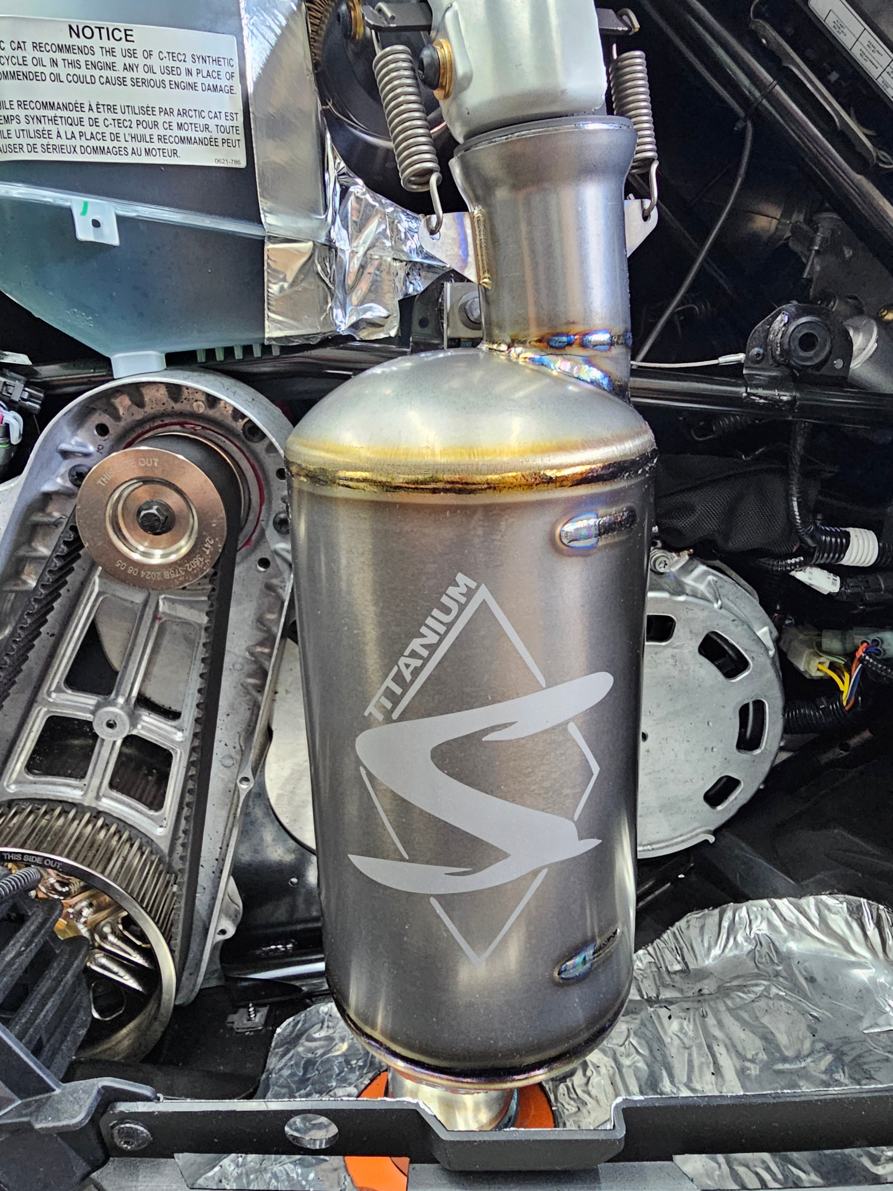 arctic cat m858用チタンマフラー　スノーモービル ArcticCat850ChamberedMufflerFr